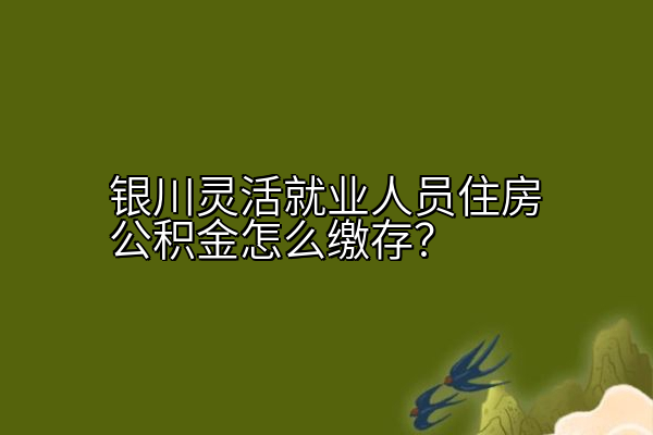 银川灵活就业人员住房公积金怎么缴存？