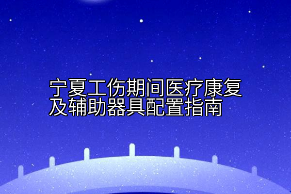 宁夏工伤期间医疗康复及辅助器具配置指南