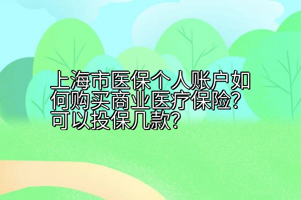 上海市医保个人账户如何购买商业医疗保险？可以投保几款？