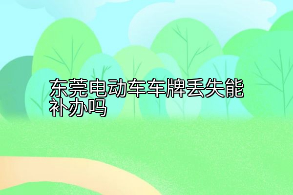 东莞电动车车牌丢失能补办吗