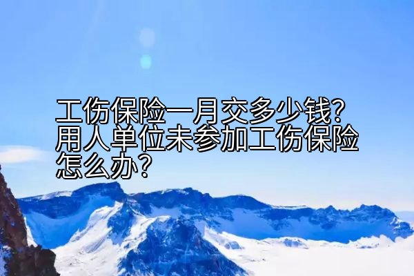 工伤保险一月交多少钱？用人单位未参加工伤保险怎么办？