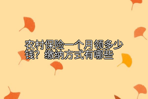 农村保险一个月领多少钱？缴纳方式有哪些