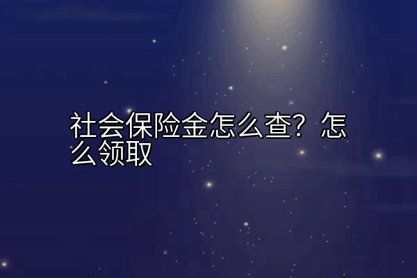 社会保险金怎么查？怎么领取