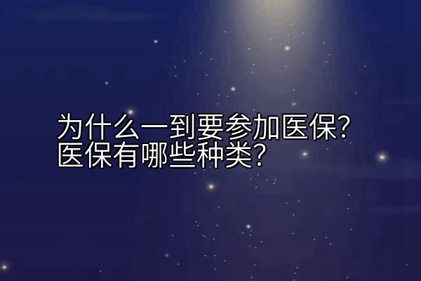 为什么一到要参加医保？医保有哪些种类？