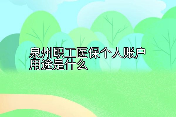 泉州职工医保个人账户用途是什么
