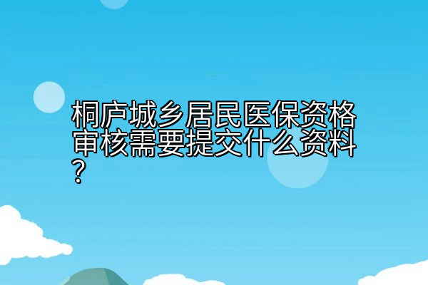 桐庐城乡居民医保资格审核需要提交什么资料？