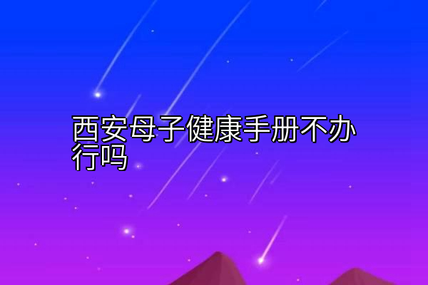 西安母子健康手册不办行吗