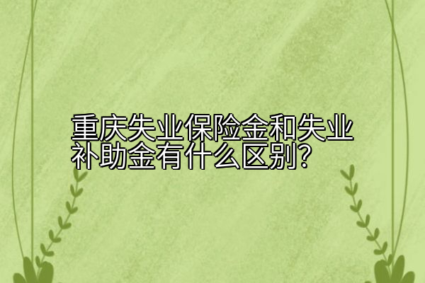 重庆失业保险金和失业补助金有什么区别？