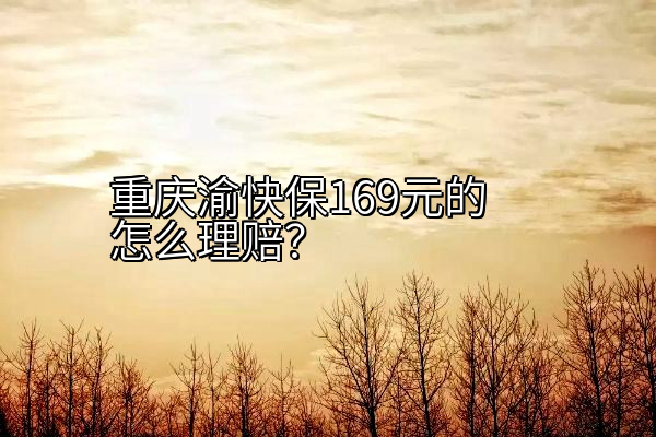 重庆渝快保169元的怎么理赔？