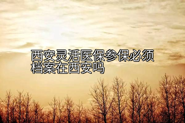 西安灵活医保参保必须档案在西安吗