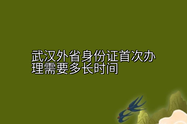 武汉外省身份证首次办理需要多长时间