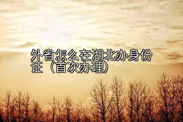 外省怎么在湖北办身份证（首次办理）