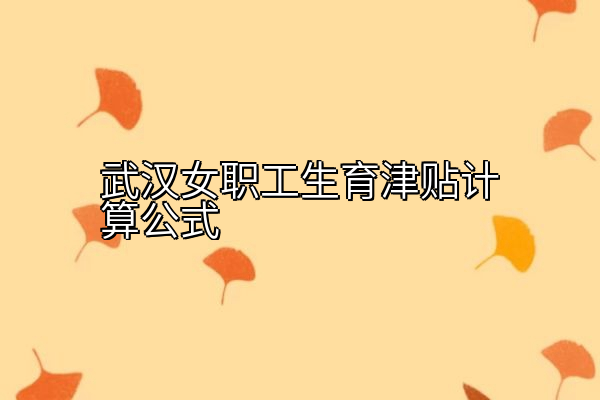 武汉女职工生育津贴计算公式