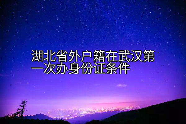 湖北省外户籍在武汉第一次办身份证条件