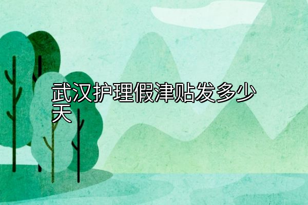 武汉护理假津贴发多少天