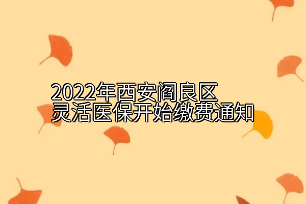 2022年西安阎良区灵活医保开始缴费通知