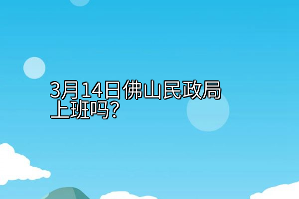 3月14日佛山民政局上班吗？