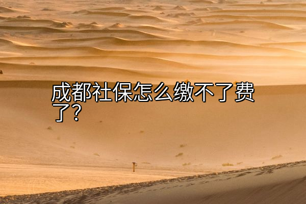 成都社保怎么缴不了费了？