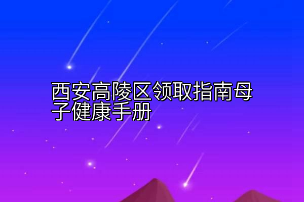 西安高陵区领取指南母子健康手册