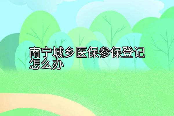 南宁城乡医保参保登记怎么办