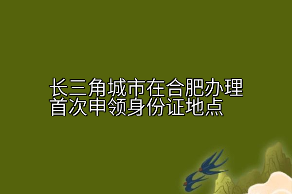 长三角城市在合肥办理首次申领身份证地点