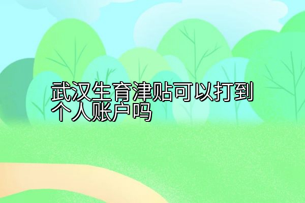 武汉生育津贴可以打到个人账户吗