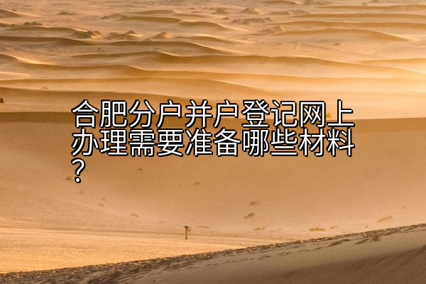 合肥分户并户登记网上办理需要准备哪些材料？