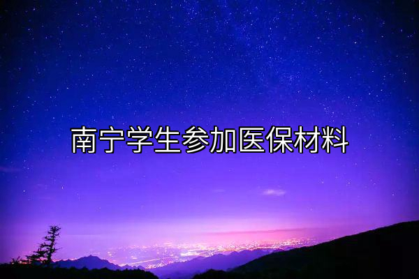 南宁学生参加医保材料
