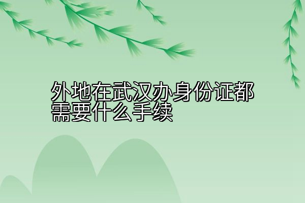外地在武汉办身份证都需要什么手续