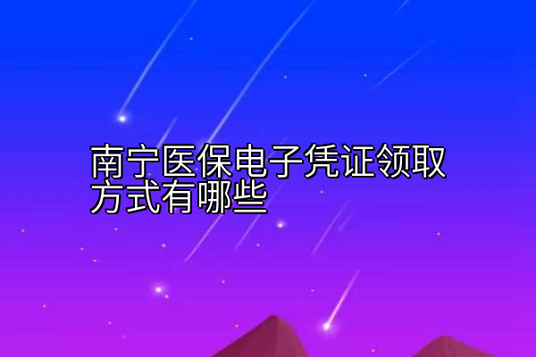 南宁医保电子凭证领取方式有哪些