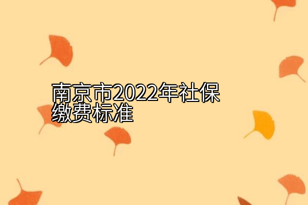 南京市2022年社保缴费标准