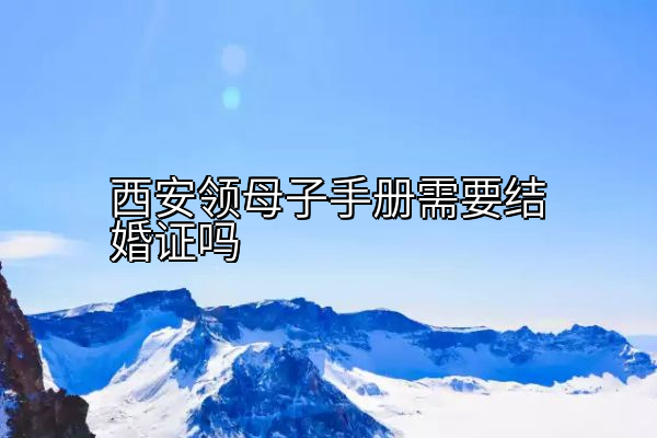 西安领母子手册需要结婚证吗
