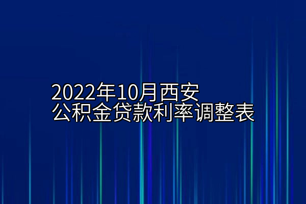 2022年10月西安公积金贷款利率调整表