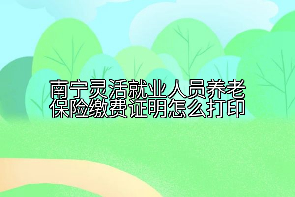 南宁灵活就业人员养老保险缴费证明怎么打印