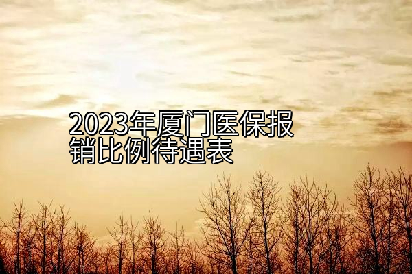 2023年厦门医保报销比例待遇表