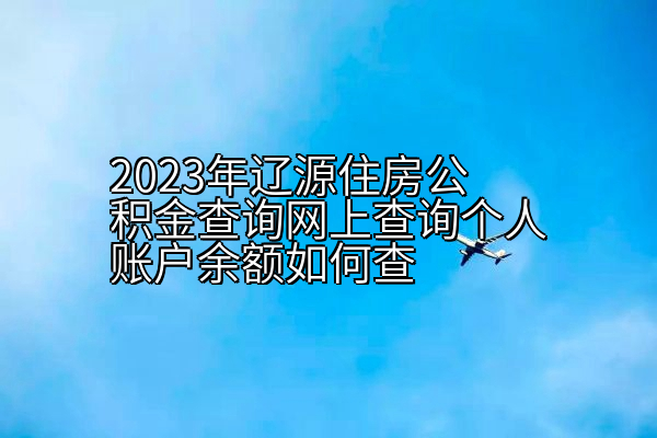 2023年辽源住房公积金查询网上查询个人账户余额如何查