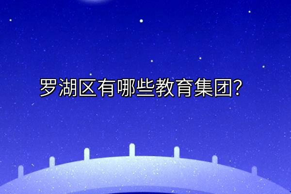 罗湖区有哪些教育集团？