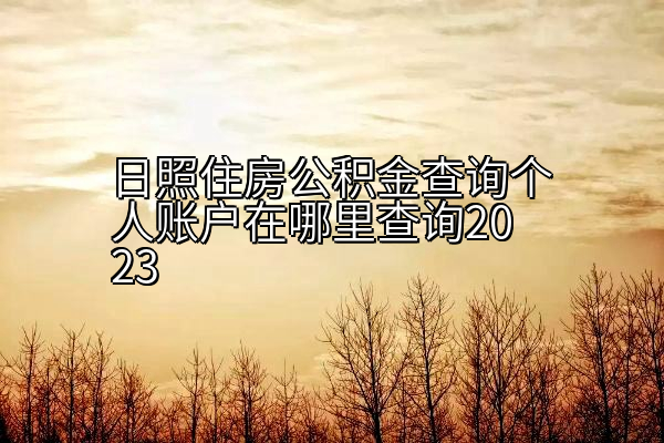 日照住房公积金查询个人账户在哪里查询2023