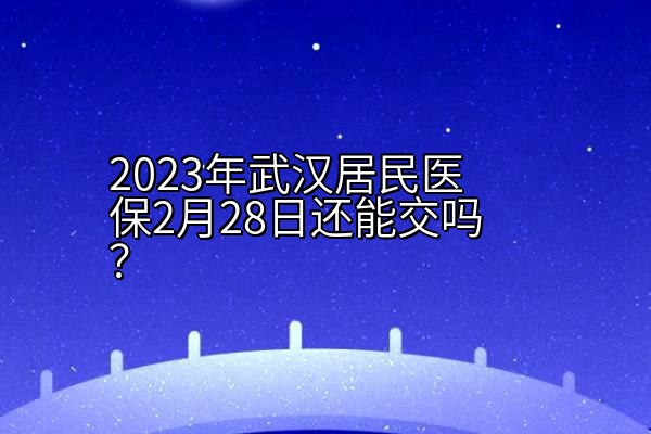 2023年武汉居民医保2月28日还能交吗？
