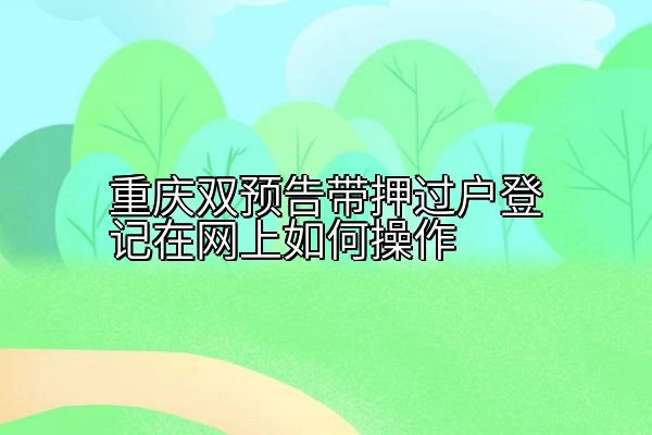 重庆双预告带押过户登记在网上如何操作