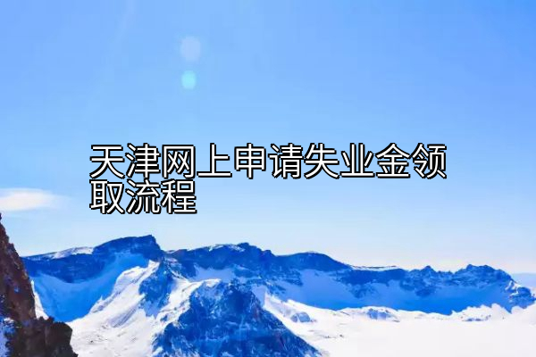 天津网上申请失业金领取流程