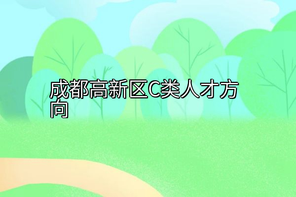 成都高新区C类人才方向