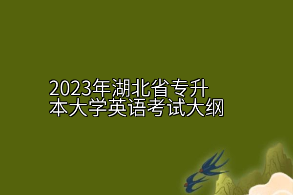 2023年湖北省专升本大学英语考试大纲