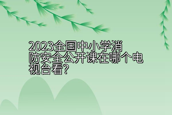 2023全国中小学消防安全公开课在哪个电视台看？