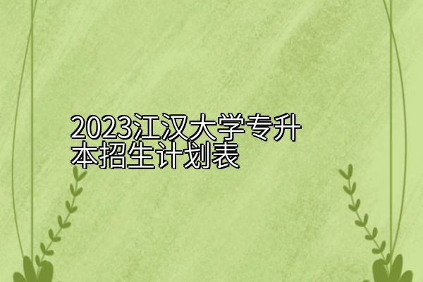 2023江汉大学专升本招生计划表