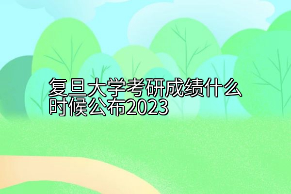 复旦大学考研成绩什么时候公布2023