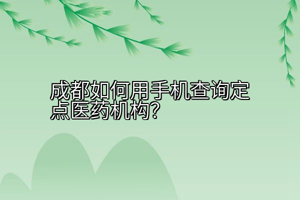 成都如何用手机查询定点医药机构？