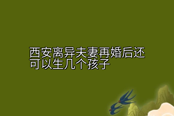 西安离异夫妻再婚后还可以生几个孩子