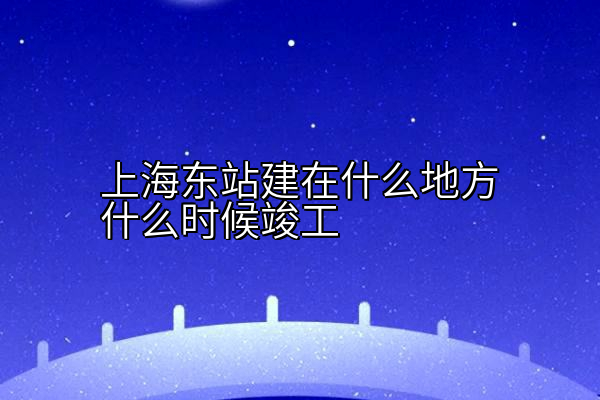 上海东站建在什么地方什么时候竣工