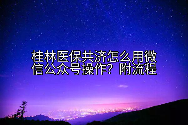 桂林医保共济怎么用微信公众号操作？附流程